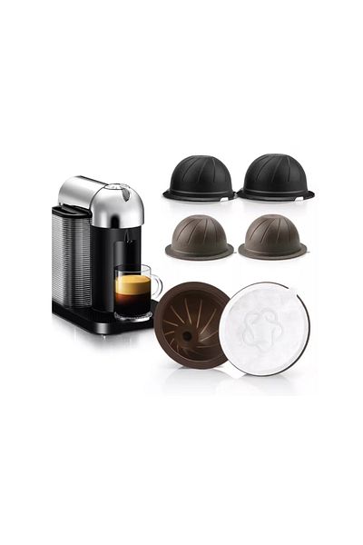 motor starter Set of 2 Nespresso Vertuo compatible coffee capsules, reusable/washable and 30x disposable foils