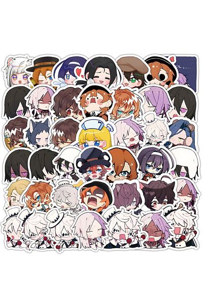Choice 60pcs Cartoon Anime Q-version Bungo Stray Dogs Graffiti Stickers For Bicycle Hand Account Pencil ...