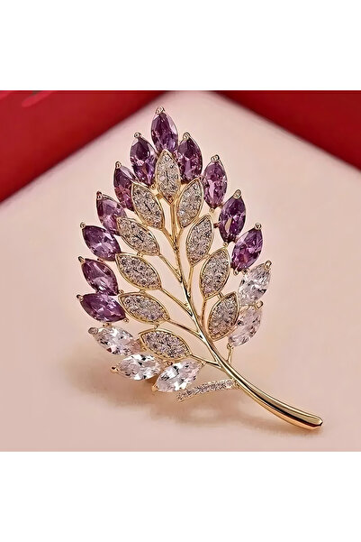 Choice دبوس أنيق رومانسي للنساء من قطعة واحدة بتصميم زهرة ورقة أرجوانية من سب...