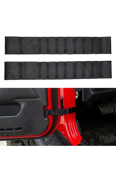 Choice 2x Adjustable Door Limiting Check Strap For Jeep Wrangler TJ JK JKU JL JLU Black High-quality Nyl...