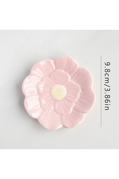Choice pink flowers tray 1Pc Ceramic Jewelry Tray Lotus Flower Ring Dish Holder Porcelain Trinket Tray Deco