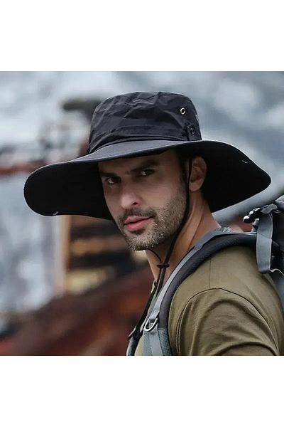 Choice black New Sun Protection Fishing Hat Summer Breathable Mesh Camping Hiking Caps Anti-UV Sun Hat Moun