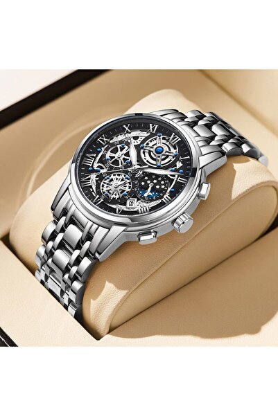 Choice ساعة LIGE للرجال رياضية كوارتز مقاومة للماء كرونوغراف ساعة يد عسكرية ل...