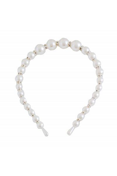 PUFO Elegant Pufo Pearl hair band with white pearl beads