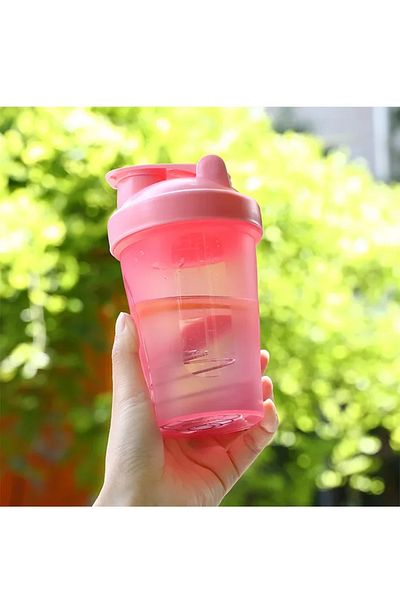 Choice 400ml Pink 1pc Protein Shaker Water Bottle with Shaker Ball Leak Proof Drink Cup BPA Free Blender Bo