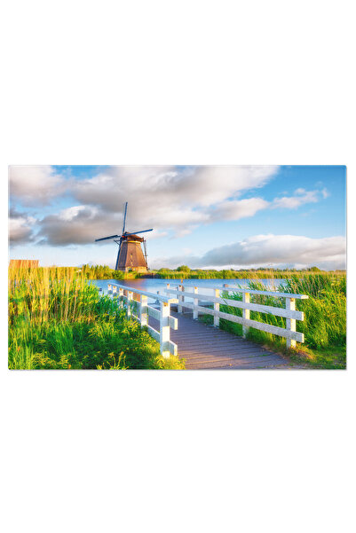 StoryGift Romania Tablou Canvas Parcul National Kinderdijk Din Olanda, Mori D...