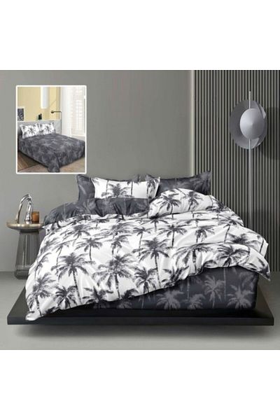 Pucioasa Double Bedding Set - Black - Cotton–Polyester