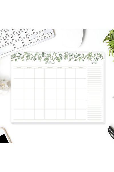 Choice WHITE A4 monthly undated notepad weekly planner daily planner notes school office household supplies