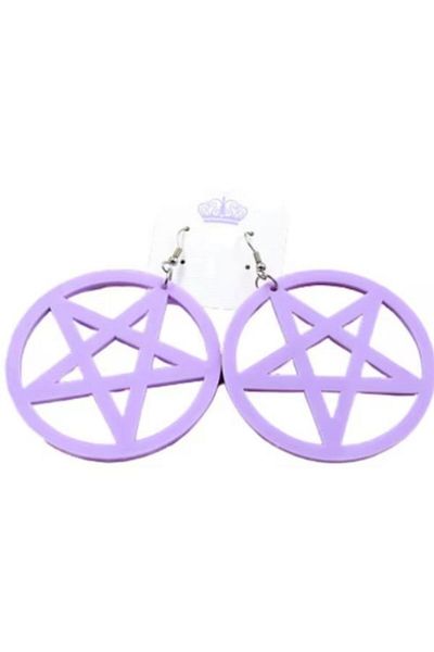 SYGGY Penthagram earrings, pentagram, purple