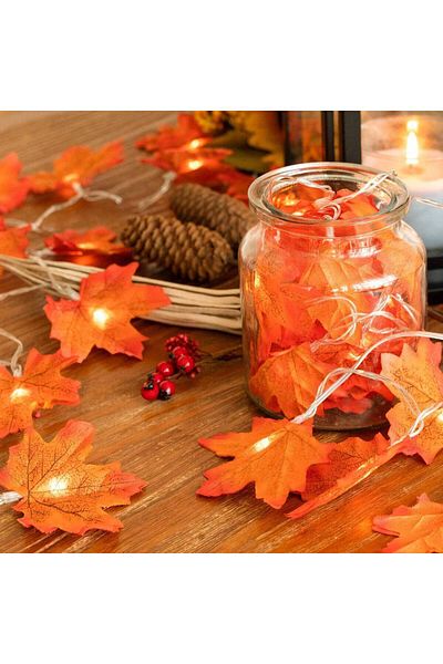 Choice 3M 20L Warm White 1pc 10/20 LED Maple Leaf String Lights Battery Powered Fairy Lights For Home Party