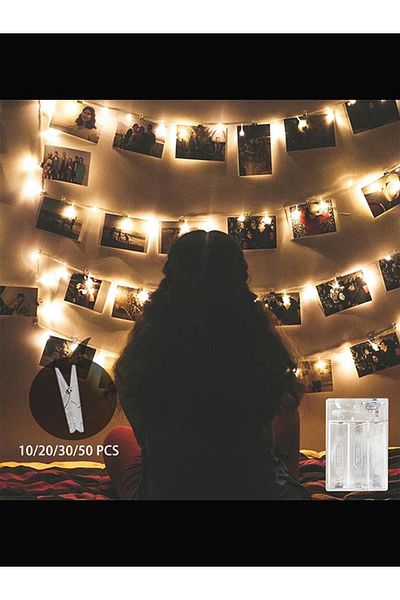 Choice 2M20LED 20pcs clamp Warm White 1Pc Led Photo Clips String Light With 10/20/30/50 Clear Clips Fairy L