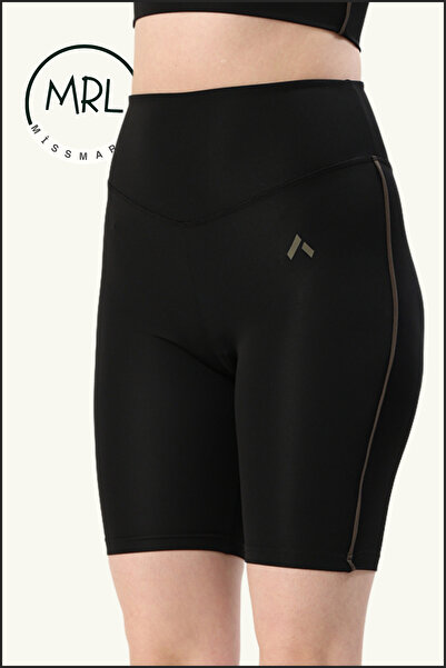 missmaral Women's Black High Waist Recovery Biker Shorts Short Sports Tights Lycra Diver Biker Tights 1043