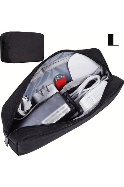 Choice L size Black Storage Bag Cable Cord Organizer Travel Bag Small Electronics SD Card Power Bank Storag