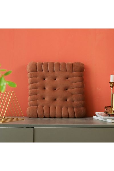 Choice 42x42cm Square Coffee Ins Cookie Biscuit Cushion Soft Cute Throw Pillow Square Circle Thicken Seat D