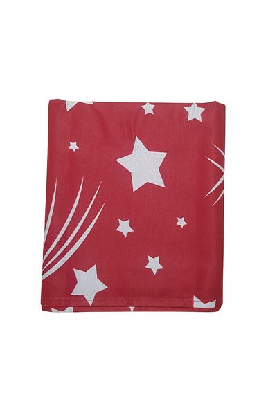 Kotonia Home Decorative Table Cloth Stars - 45x200 Cm, 100% Cotton, Red With Christmas Motifs