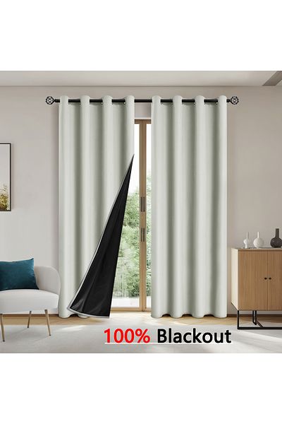 Choice Grommet Top W100cmxH250cm 1PC Beige 1pc Solid color full shading and sun protection 100% Blackout cu