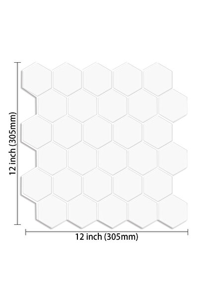Choice 10 قطع VP518 10 قطع ملصقات بلاط حائط سداسية كبيرة سوداء غير لامعة سهلة...