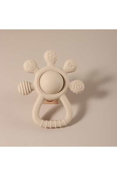 Choice WHITE 2025 new Teething Silicone Palm Rattle Teether bunny - Safe Baby Chew Toys for Soothing Sore G