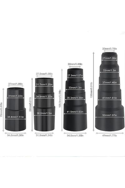 Choice black 4-piece vacuum hose adapter kit accessory adapter pool supply 1 1/2 inch to 1 3/8 inch to 1 1/