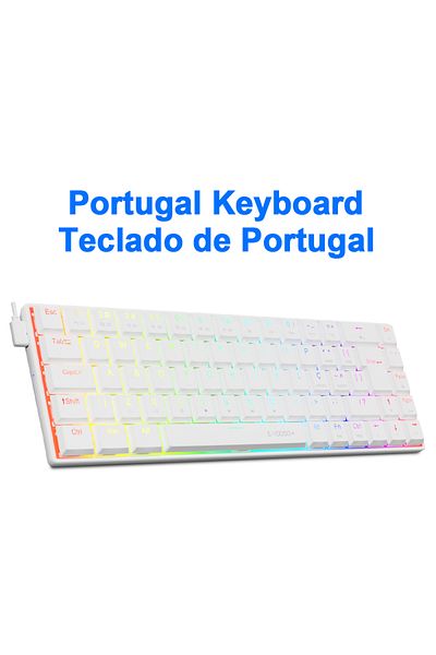 Choice Red Switch A68RGB-White-PT E-YOOSO A68 RGB Mini Slim USB Wired Mechanical Gaming Keyboard Red Switch