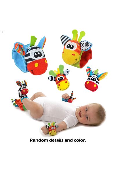 Choice Red-donkey 0~24 Months Baby Rattles Soft Plush Toys Foot Wrist Rattle set cartoon Newborn Developmen
