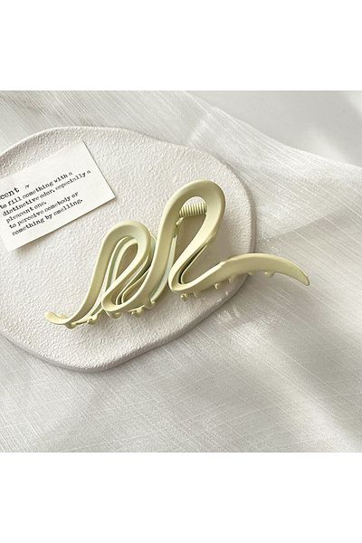 Choice White Solid Color Acrylic Wave Hair Claws for Women Simple Korean Fashion Hair Clip High Quality Dai