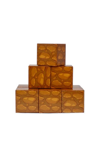 Megacraft Magnetic Blocks Brown Wood Patterned Block