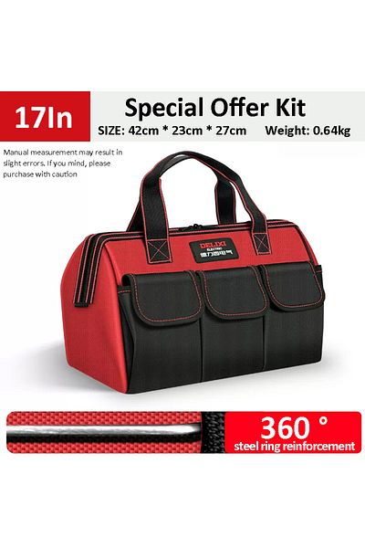 DELIXI ELECTRIC 17 in DELIXI ELECTRIC Tool Bag,Multifunctional Waterproof Storage Tool Bag,Suitable for Electricians