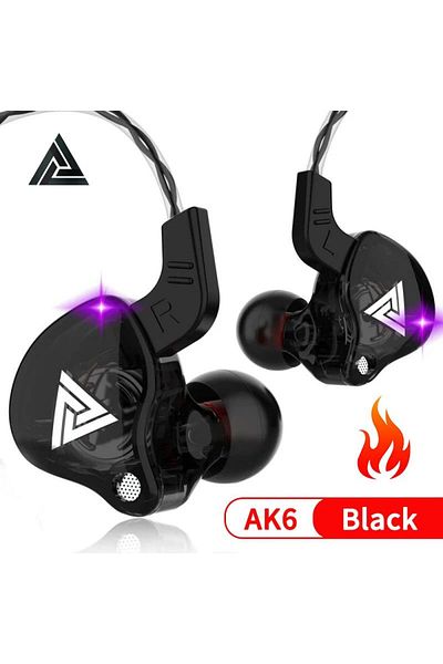 Choice AK6-Black Original QKZ AK6 Copper Driver HiFi Wired Earphone Race Sport Headphone Bass Stereo Headse