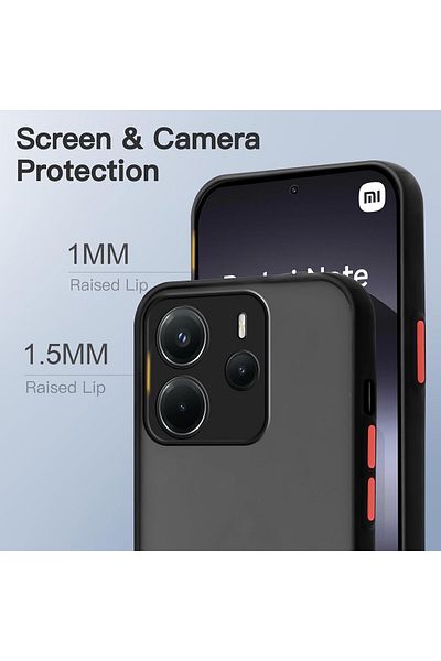 m.tk moveteck حافظة لهاتف Xiaomi Redmi Note 14 4G غير لامعة مضادة لبصمات الأصابع مع حماية للكاميرا وأزرار ملونة وغطاء من السيليكون الصلب