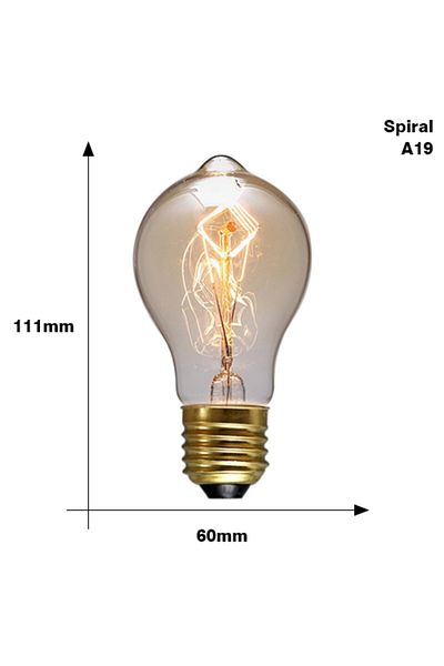 YNL Dimmable 220V A19 Spirai Retro Edison Bulb E27 220V 110V 40W ST64 G80 G95 T10 T45 Dimmable Ampoule V