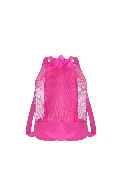 Choice rose red Beach storage bag,Large capacity net multifunctional travel backpack,sundries toy storage b