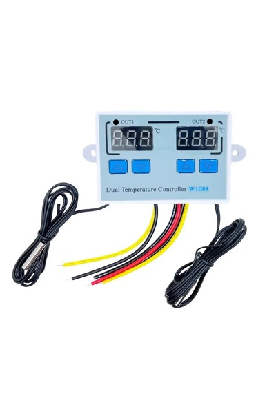 Choice1 جهاز تحكم في درجة الحرارة الرقمي بمستشعر LED مزدوج 110-220 فولت، منظم...