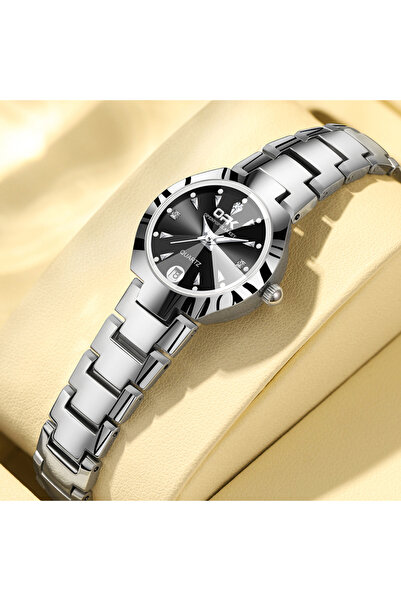 Choice نعم نساء فضي أسود OPK 8105 ساعات نسائية فاخرة أصلية ساعة يد للبنات مقا...