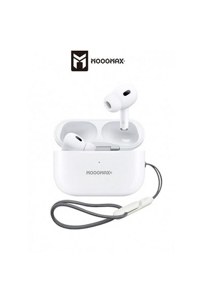 MOOGMAX موج ماكس سماعة ايربودز برو مع تقنية عزل الضوضاء ANC -ابيض