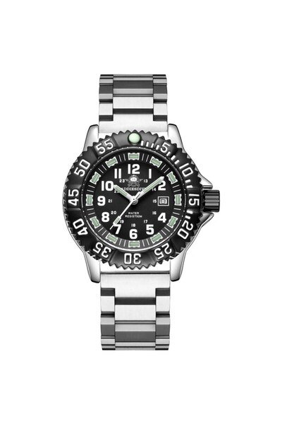 Choice ساعة Yin050 للرجال من الفولاذ الأسود بدون إضافات للغوص، ساعة كاجوال أن...