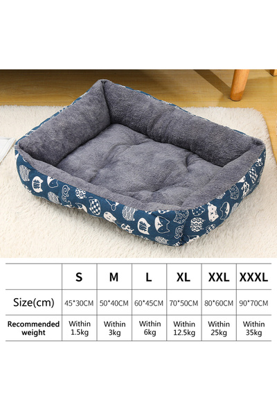 Choice XXL-80x60cm Blue Fortune Cat Large Dog Bed Warm Bed for Cats Sofa Dog House Thicken Cat Mat Breathab