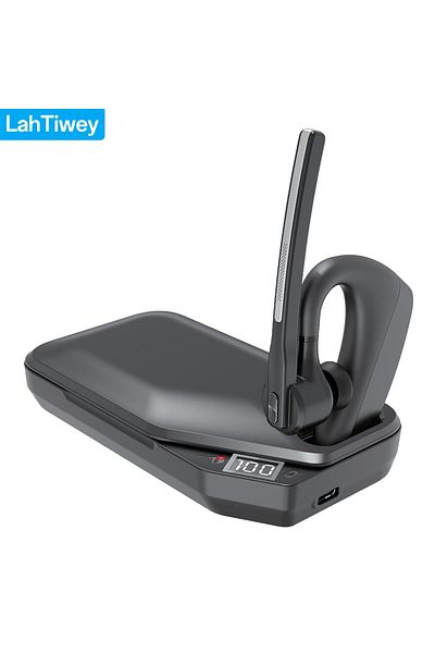 Choice black Bluetooth Headset, Wireless Earpiece with Charging Case, Bluetooth Headphones with Dual-Mic No