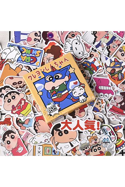 Choice 60pcs box 60pcs Crayon Shin-chan Cartoon Stickers Computer Mobile Phone Case Suitcase Decoration Sti