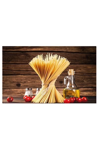 StoryGift Romania Tablou Canvas Spaghete Uscate Cu Rosii Cherry, Bucatarie Italiana Autentica, Paste Gustoase Si