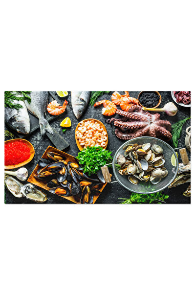 StoryGift Romania Tablou Canvas Alimente Dietetice Sanatoase O Varitate De Fructe De Mare Proaspete, O Delicatet