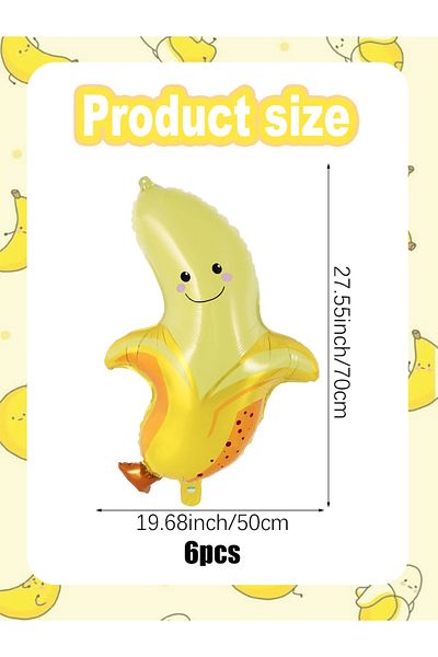 Choice Banana Other Banana Balloon 6pcs fruit theme banana aluminum film balloon helium balloon suitable fo