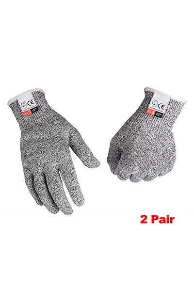 Choice XL GRAY 2 Pair HPPE Level 5 Safety Anti Cut Gloves High-strength Industry Kitchen Gardening Anti-Scr
