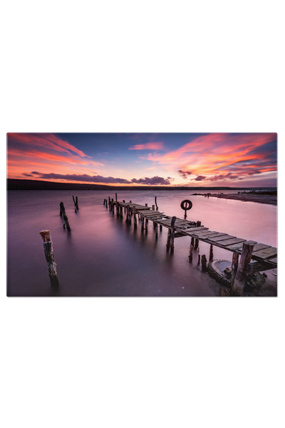 StoryGift Romania Tablou Canvas Peisaj La Lacul De Munte - Apus In Nuante Bogate