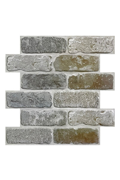 Choice 10 Sheets Vintage Brown 3D Tile Stickers, 3D Faux Brick Textures, Matt...