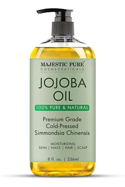 Majestıc Majestic Pure Organic Jojoba Oil - Large 236 ML 100% Pure and Natural, Cold-Pressed Moisturizing
