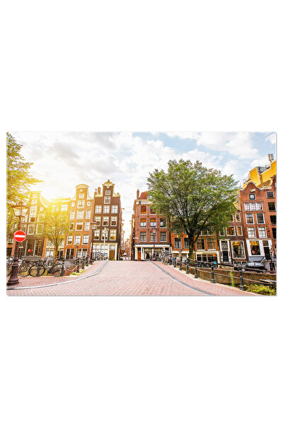 StoryGift Romania Tablou Canvas Vedere Panoramica La Amsterdam Cu Canale Si O...