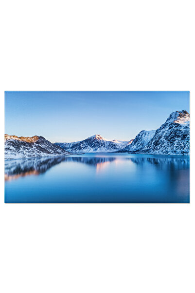 StoryGift Romania Tablou Canvas Reflexii Si Apus In Muntii Lofoten, Norvegia Aerian, Reflectie, Apus, Munte, Ocea