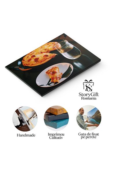 StoryGift Romania Tablou Canvas Pizza Cu Multa Mozarella: In Farfurie - Canvas, Pizza, Mozzarella