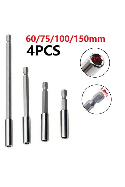 Choice 4Pcs Socket Adapter Screw Bit Extension Rod Quick-Change 1/4 Inch Shank Screwdriver Tip Holder Fo...